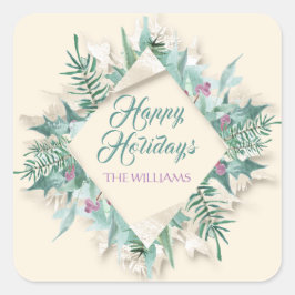 Adesivo Quadrado Feliz Belly Natal Feliz Feriados Feriados da Casa 