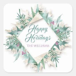 Adesivo Quadrado Feliz Belly Natal Feliz Natal Casa Branca