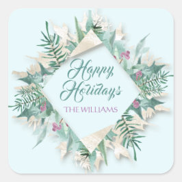 Adesivo Quadrado Feliz Belly Natal Feliz Natal Hora Azul