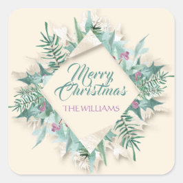Adesivo Quadrado Feliz Belo Natal Feliz Feriados Diamond Ivory