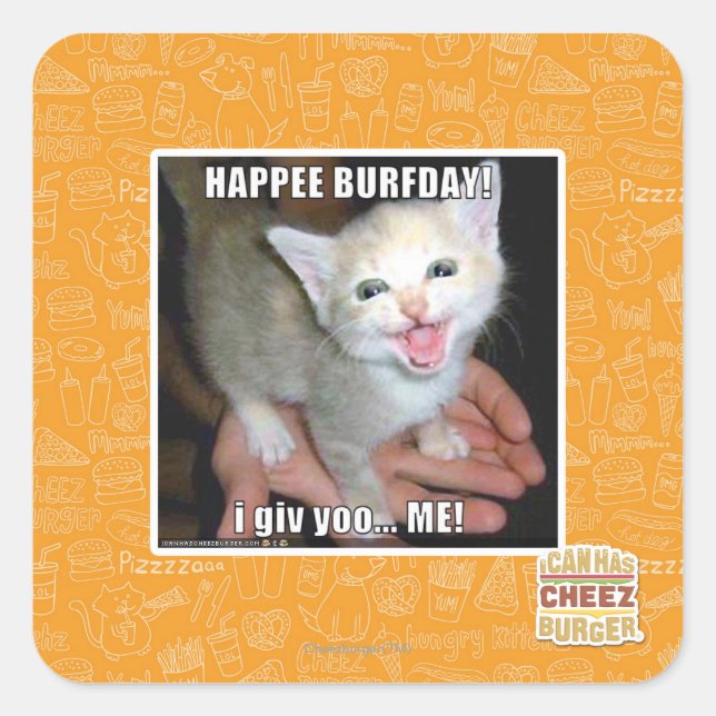 ADESIVO QUADRADO FELIZ BURFDAY! (Frente)
