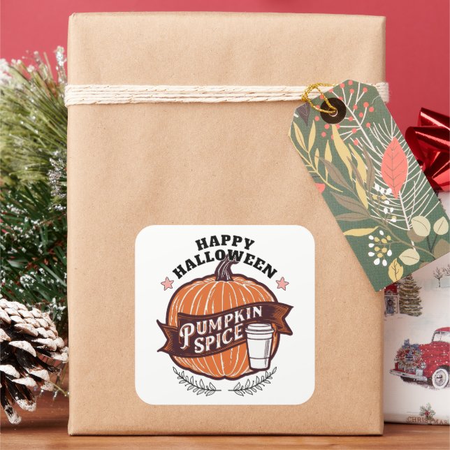 Adesivo Quadrado Feliz Camisa do Dia das Bruxas (Feriado)