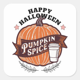 Adesivo Quadrado Feliz Camisa do Dia das Bruxas