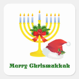 Adesivo Quadrado Feliz Chrismukkah Stickers
