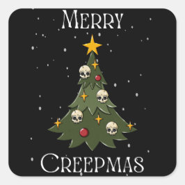 Adesivo Quadrado Feliz Creepmas Tree Square