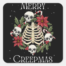 Adesivo Quadrado Feliz Creepmas Wreath Sticker