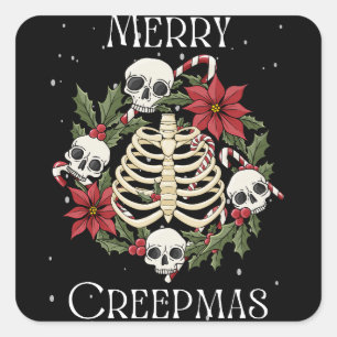 Adesivo Quadrado Feliz Creepmas Wreath Sticker