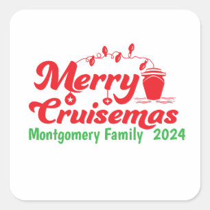 Adesivo Quadrado Feliz Cruisemas Família Personalizada
