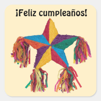 Adesivo Quadrado Feliz Cumpleanos Sticker