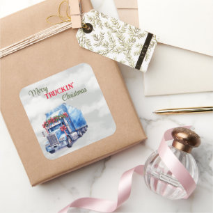 Adesivo Quadrado Feliz de Natal