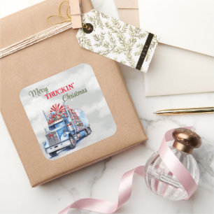 Adesivo Quadrado Feliz de Natal