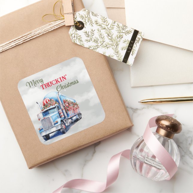 Adesivo Quadrado Feliz de Natal (Presentear)