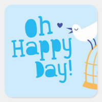 Feliz Dia! Com pássaro azul