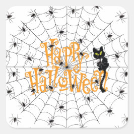 Adesivo Quadrado Feliz Dia das Bruxas