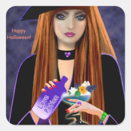 Adesivo Quadrado Feliz Dia das Bruxas!