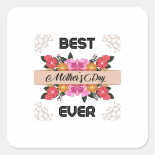 Adesivo Quadrado Feliz dia de as mães Com Amor