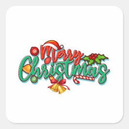 Adesivo Quadrado feliz dia de natal