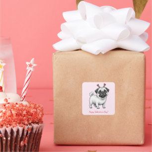 Adesivo Quadrado Feliz dia de os namorados!