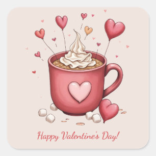 Adesivo Quadrado Feliz dia de os namorados!