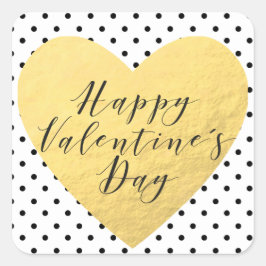 Adesivo Quadrado Feliz dia de os namorados de Callyografia Dourada