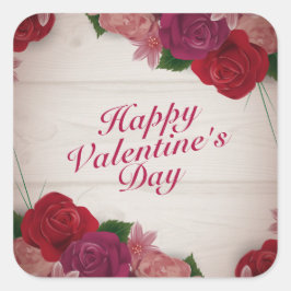 Adesivo Quadrado Feliz dia de os namorados Elegante Frame Sticker