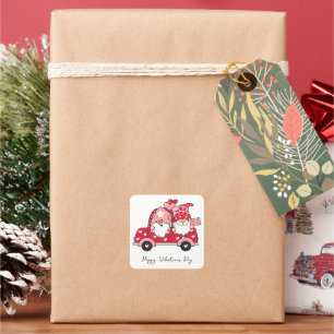 Adesivo Quadrado Feliz dia de os namorados Red Black Modern Persona