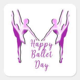 Adesivo Quadrado Feliz Dia do Ballet