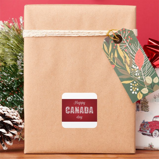 Adesivo Quadrado Feliz Dia do Canadá (Criador carregado)