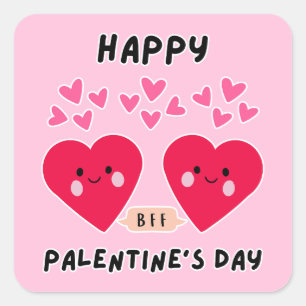 ADESIVO QUADRADO FELIZ DIA DOS NAMORADOS CUTE LOVE HEART