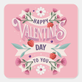 Adesivo Quadrado Feliz dia dos namorados para você