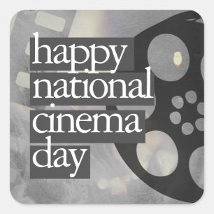Adesivo Quadrado feliz dia nacional do cinema