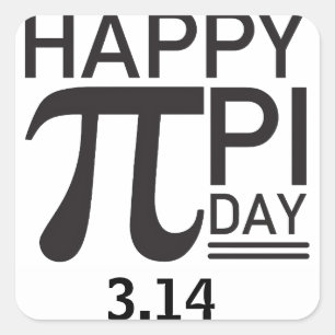 Adesivo Quadrado Feliz Dia Pi
