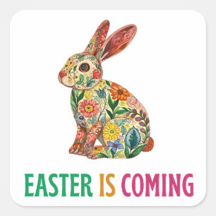 Adesivo Quadrado Feliz Eggster - Ovo de Páscoa