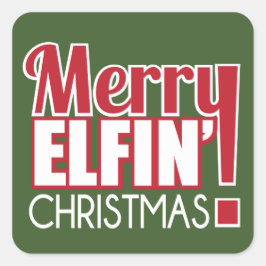 Adesivo Quadrado Feliz Elfin Sticker