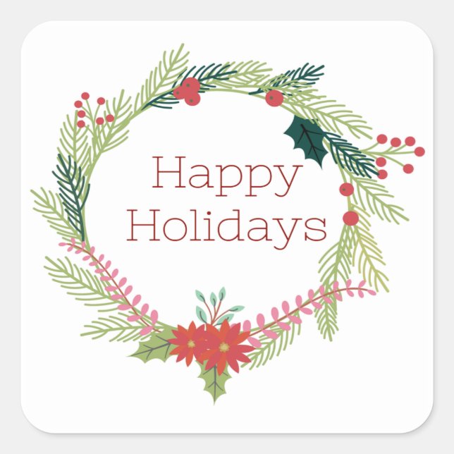 Adesivo Quadrado Feliz Férias (Frente)