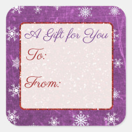 Adesivo Quadrado Feliz Floco de Neve para e de Stickers