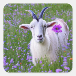 Adesivo Quadrado Feliz Goat