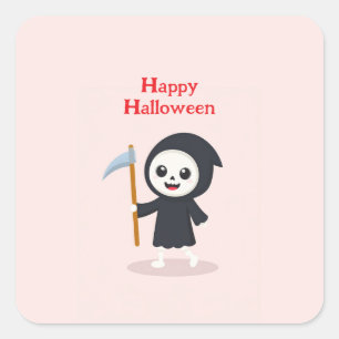 Adesivo Quadrado Feliz Halloween