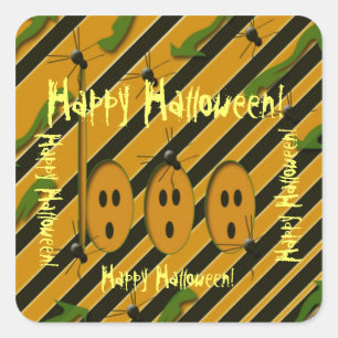 Adesivo Quadrado Feliz Halloween!