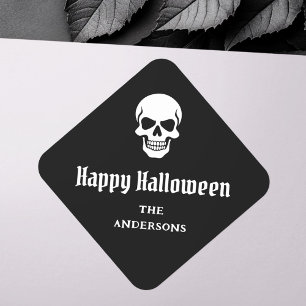 Adesivo Quadrado Feliz Halloween mauzão nome personalizado ou texto