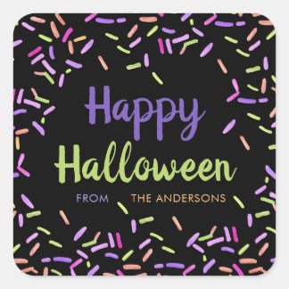 Adesivo Quadrado Feliz Halloween Sprinkles Personalizado