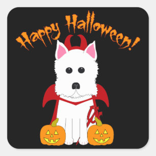 Adesivo Quadrado Feliz Halloween Westin Devil Stickers