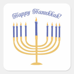 Adesivo Quadrado Feliz Hanukkah!