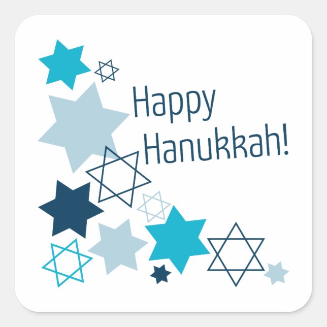 Adesivo Quadrado Feliz Hanukkah! (Frente)