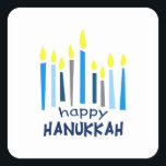 ADESIVO QUADRADO FELIZ HANUKKAH<br><div class="desc">Esta é uma bela imagem para o Feliz Chanucá. Use esta design para dar como presente.</div>