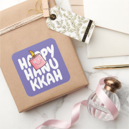 Adesivo Quadrado Feliz Hanukkah Personalizável