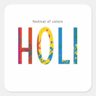 Adesivo Quadrado Feliz Holi