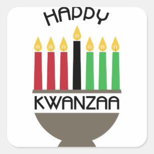 Adesivo Quadrado Feliz Kwanzaa