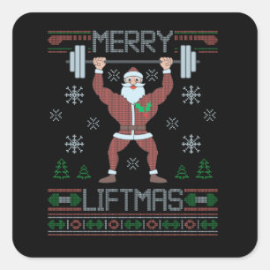 Adesivo Quadrado Feliz Liftmas Ugly Christmas Gyout
