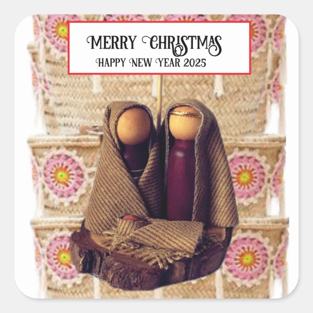 Adesivo Quadrado Feliz Natal! (Frente)